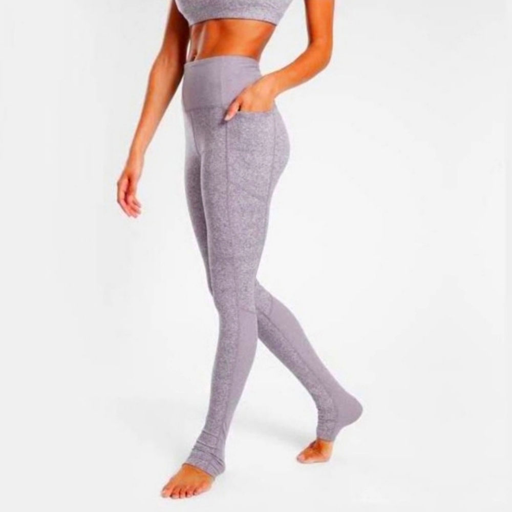 NWOT ATHLETA Exhale Stash Pocket Heel Tight Comet Gray Purple leggings size xs